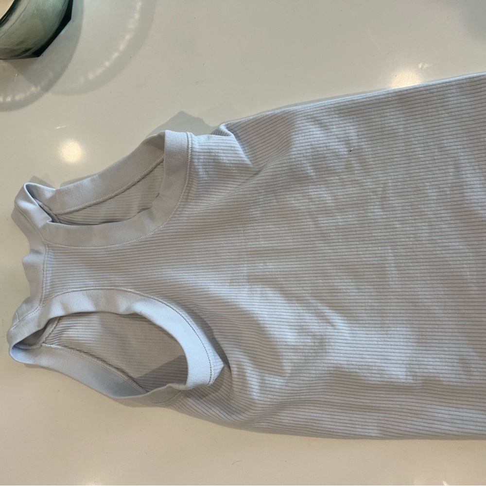 Athleta White Ribbed Tank Top - Picture 3 of 4